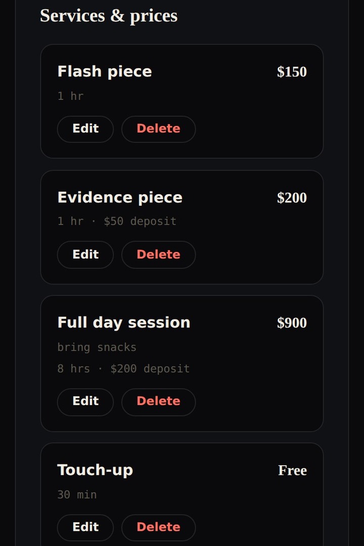 Services and prices you control